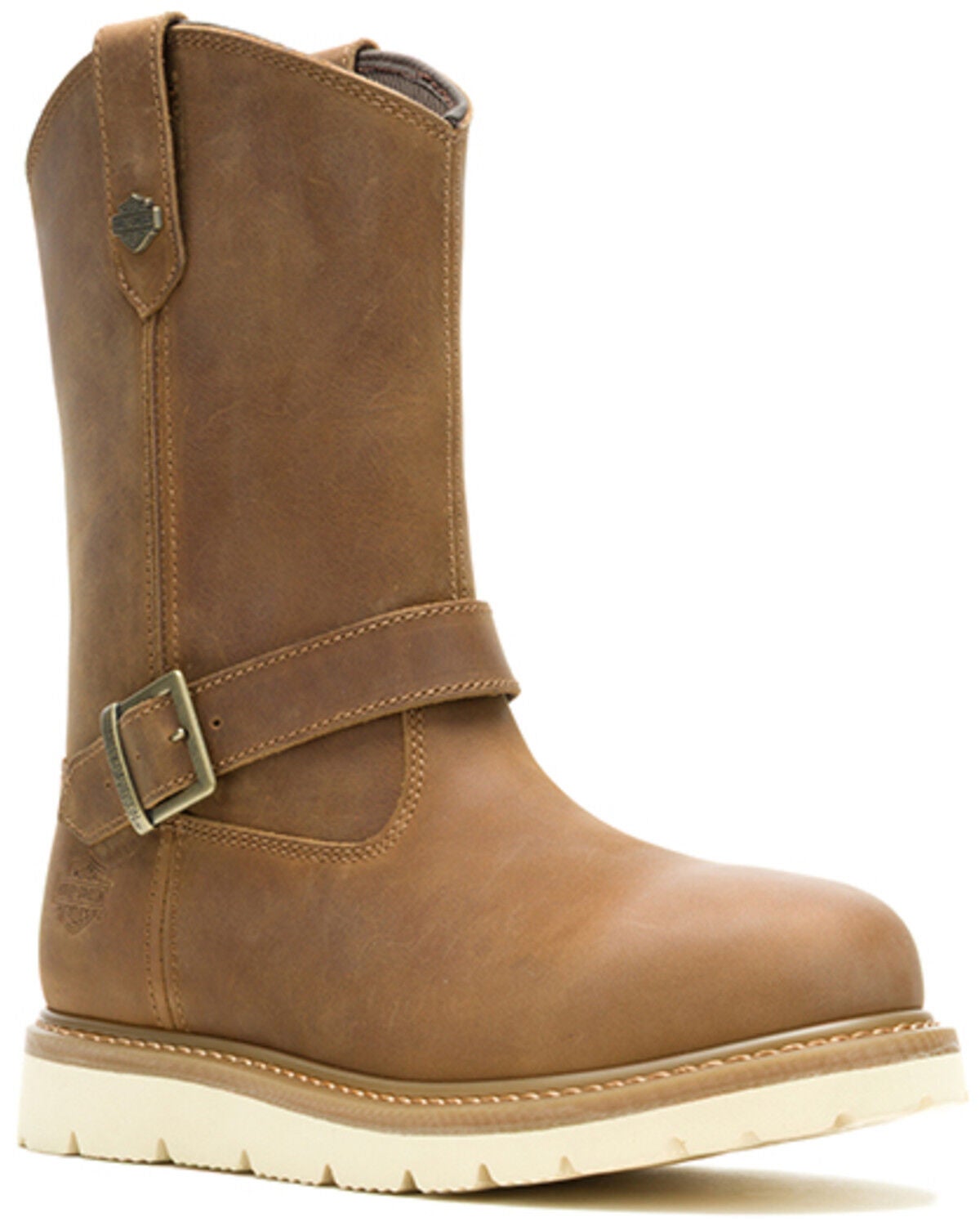 Image #1 - Harley Davidson Men's Bryson Pull-On Motorcycle Boots - Round Toe, Brown, hi-res