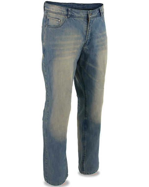 Milwaukee Leather Men's Blue 34" Denim Jeans Reinforced With Aramid, Blue, hi-res