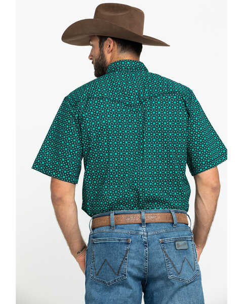 Image #2 - Wrangler 20X Men's Advanced Comfort Green Geo Print Short Sleeve Western Shirt , , hi-res