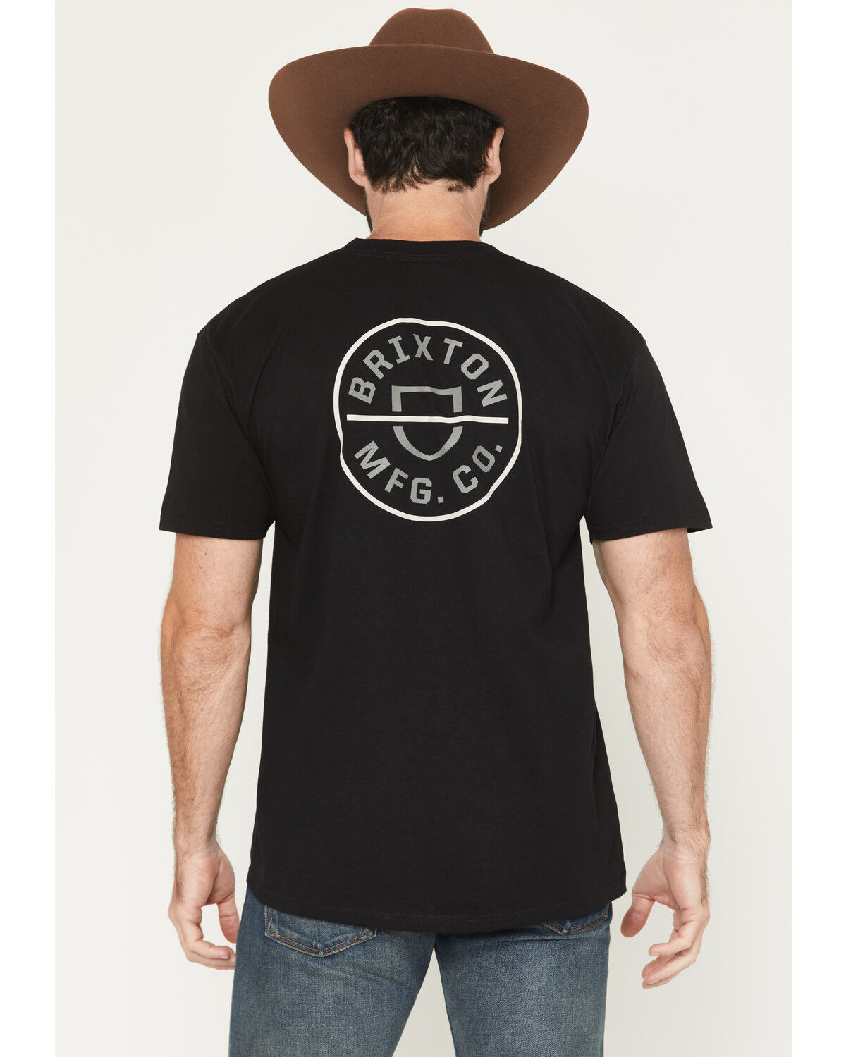 Image #1 - Brixton Men's Crest II Logo Short Sleeve Graphic T-Shirt, Black, hi-res