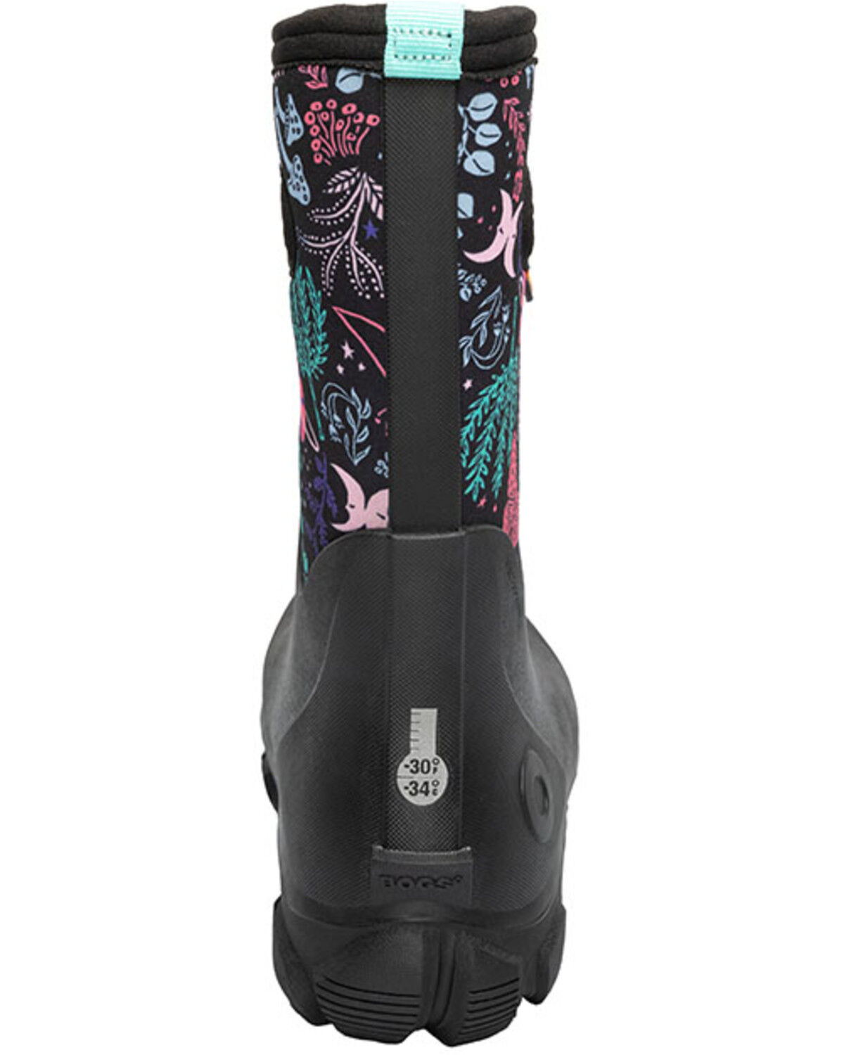 Image #5 - Bogs Girls' Classic Seamless Cosmic Forest Rubber Boots, Black, hi-res