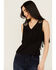 Image #1 - Idyllwind Women's Plateau Embroidered Studded Fringe Tank, Black, hi-res