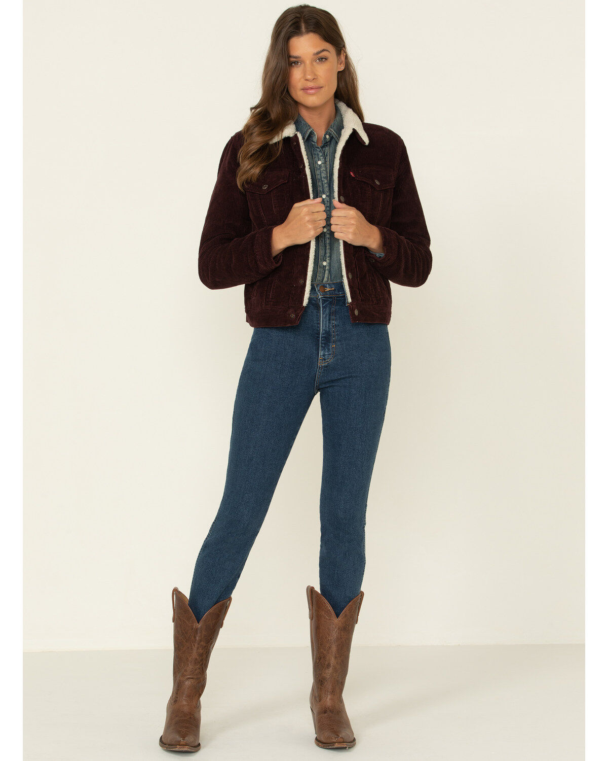 Levi's burgundy sherpa jacket Clearance