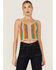 Lush Women's Multicolored Knit Stripe Sweater Tank, Rust Copper, hi-res