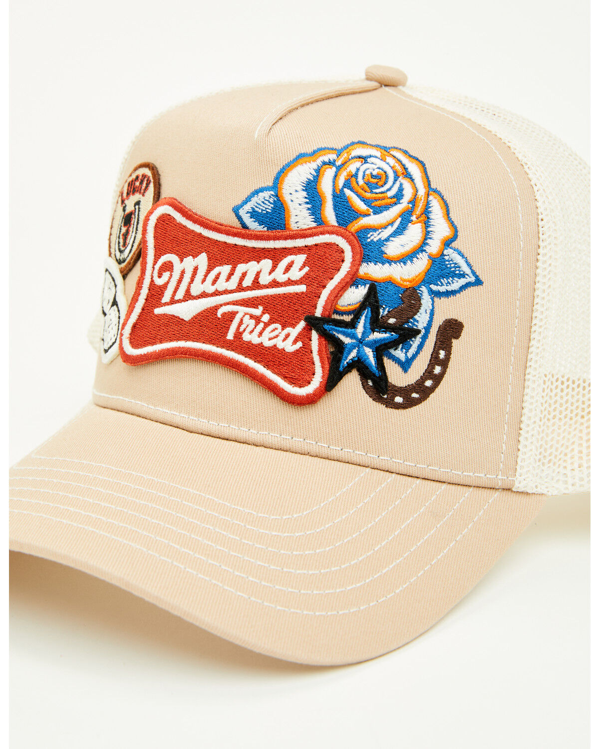 Image #2 - Idyllwind Women's Mama Tried Multi-Patch Ball Cap, Tan, hi-res