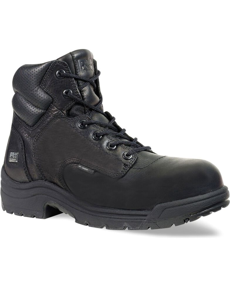 Timberland Pro Men's Black TITAN 6" Work Boots - Composite Toe , Black, hi-res