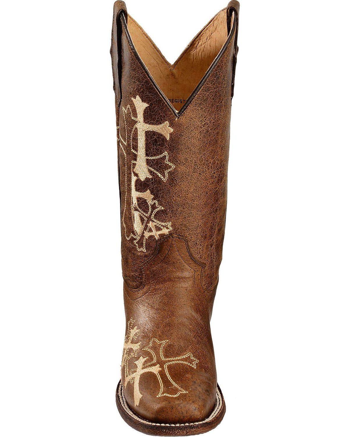 Image #4 - Circle G Women's Cross Embroidered Square Toe Western Boots, , hi-res