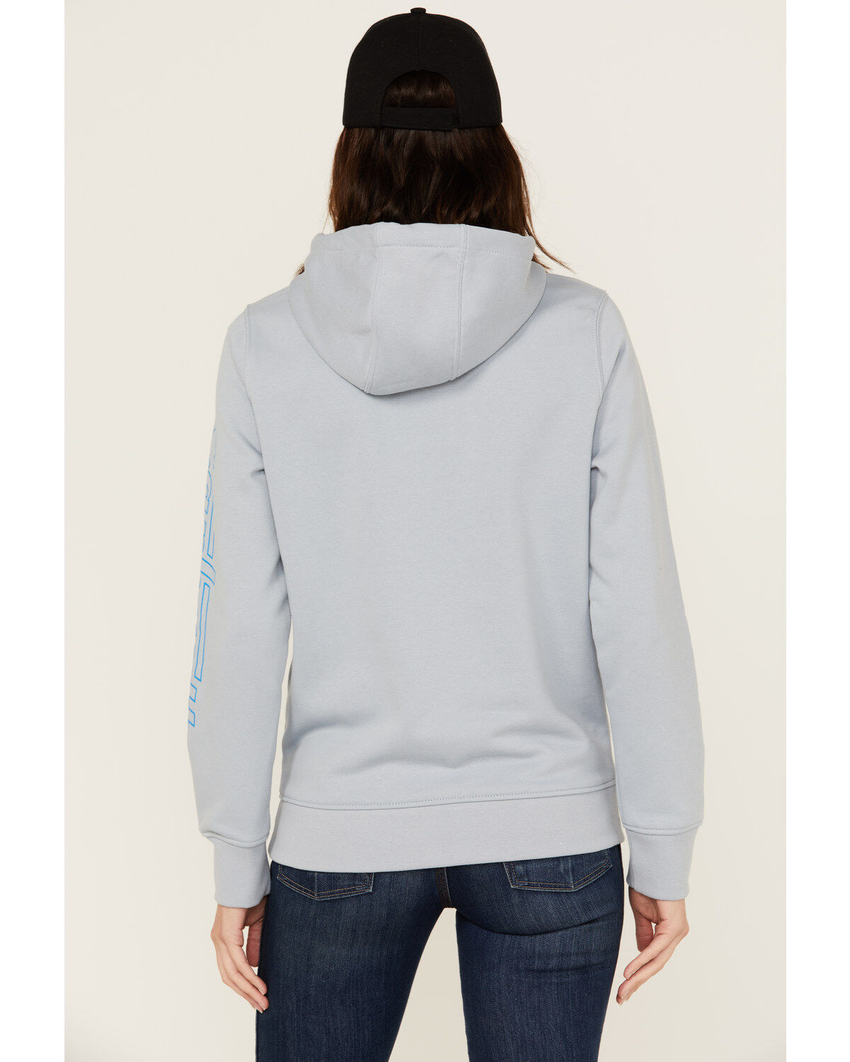 Image #4 - Carhartt Women's Rain Defender® Relaxed Fit Midweight Hooded Sweatshirt, Light Blue, hi-res