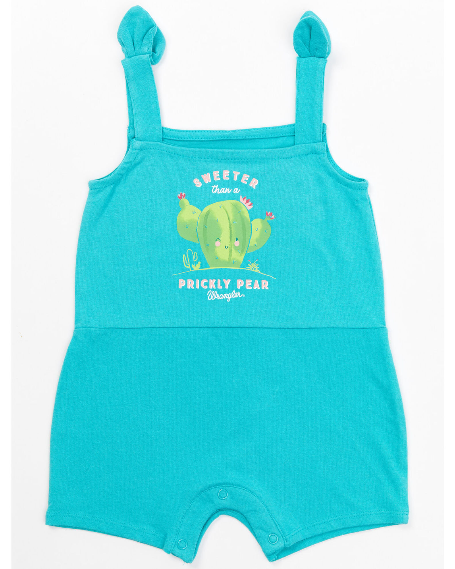 Wrangler Infant Girls' Cactus Prickly Pear Overall Romper Sleeveless Onesie  | Boot Barn