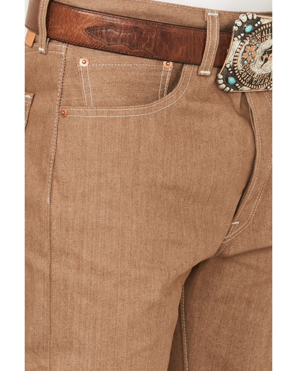 thumbnail image 2 of Levi's Men's 501 Shrink To Fit Original Fit Brown 005012512 2 of 3