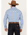 Wrangler Retro Men's Plaid Print Long Sleeve Snap Western Shirt, Blue, hi-res