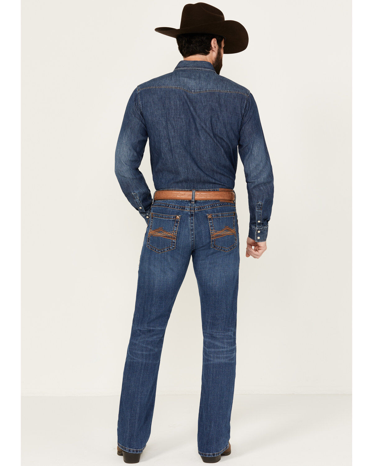 Image #3 - Rock 47 by Wrangler Men's Breaunvieh Light Wash Slim Bootcut Stretch Denim Jeans, Light Wash, hi-res