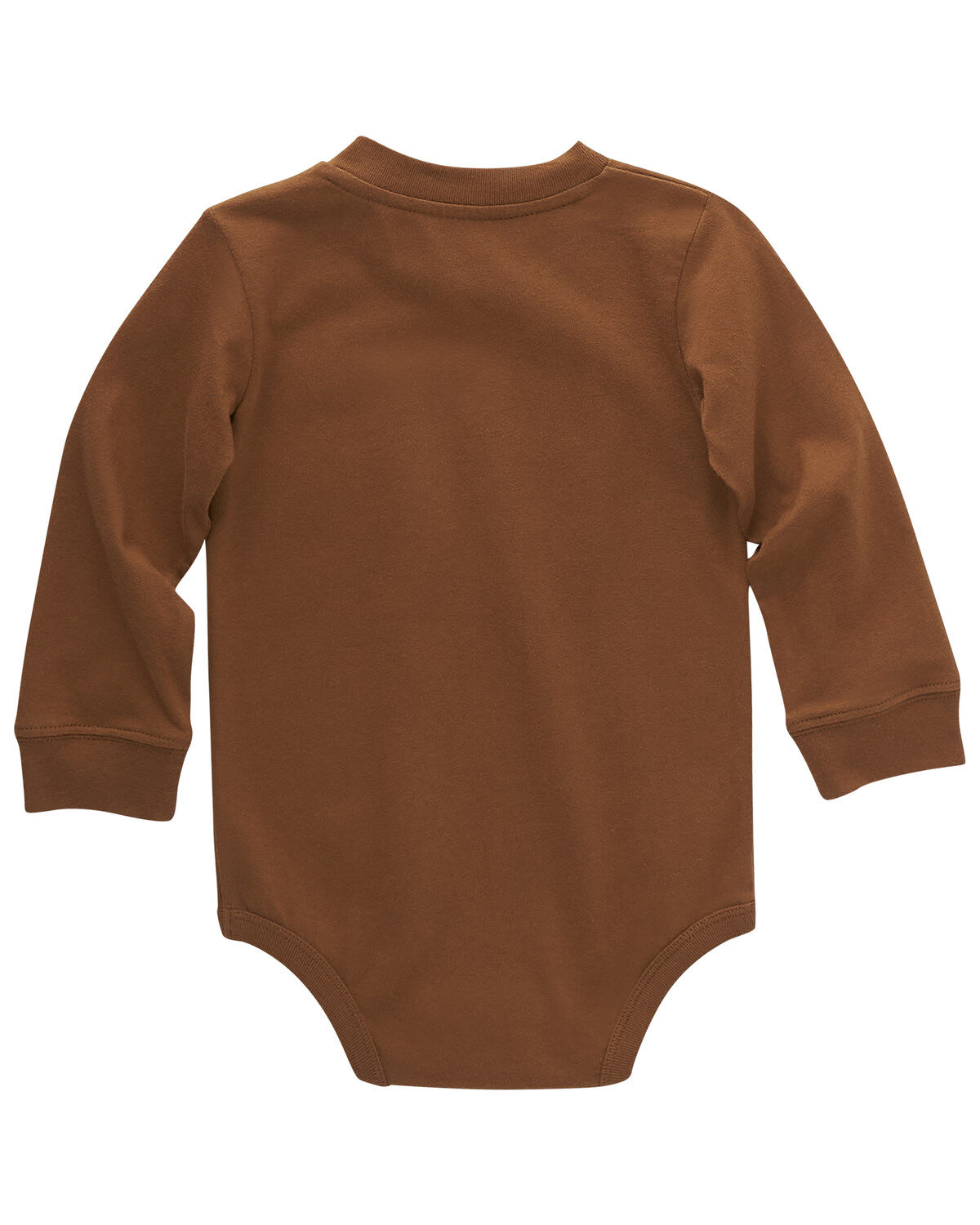Image #2 - Carhartt Infant Boys' Logo Pocket Long Sleeve Onesie, Medium Brown, hi-res