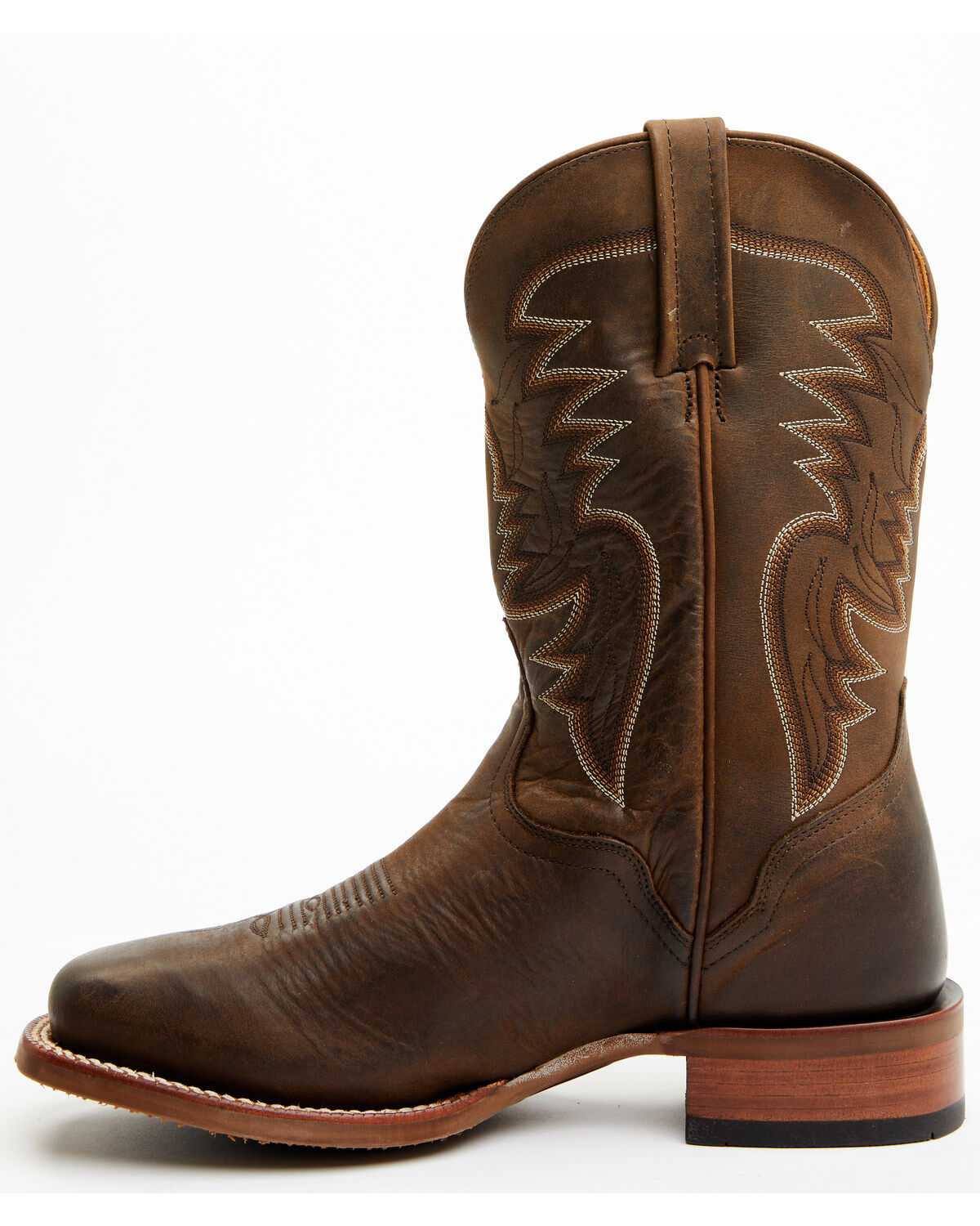 Image #3 - El Dorado Men's Bay Western Boots - Broad Square Toe, Brown, hi-res