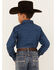 Image #4 - Cody James Boys' Prime Time Geo Print Long Sleeve Western Snap Shirt, Dark Blue, hi-res