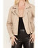 Mauritius Leather Women's Christy Scatter Star Leather Jacket , Black/white, hi-res