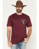 Image #2 - Moonshine Spirit Men's Backwoods Skeleton Short Sleeve Graphic T-Shirt, Burgundy, hi-res