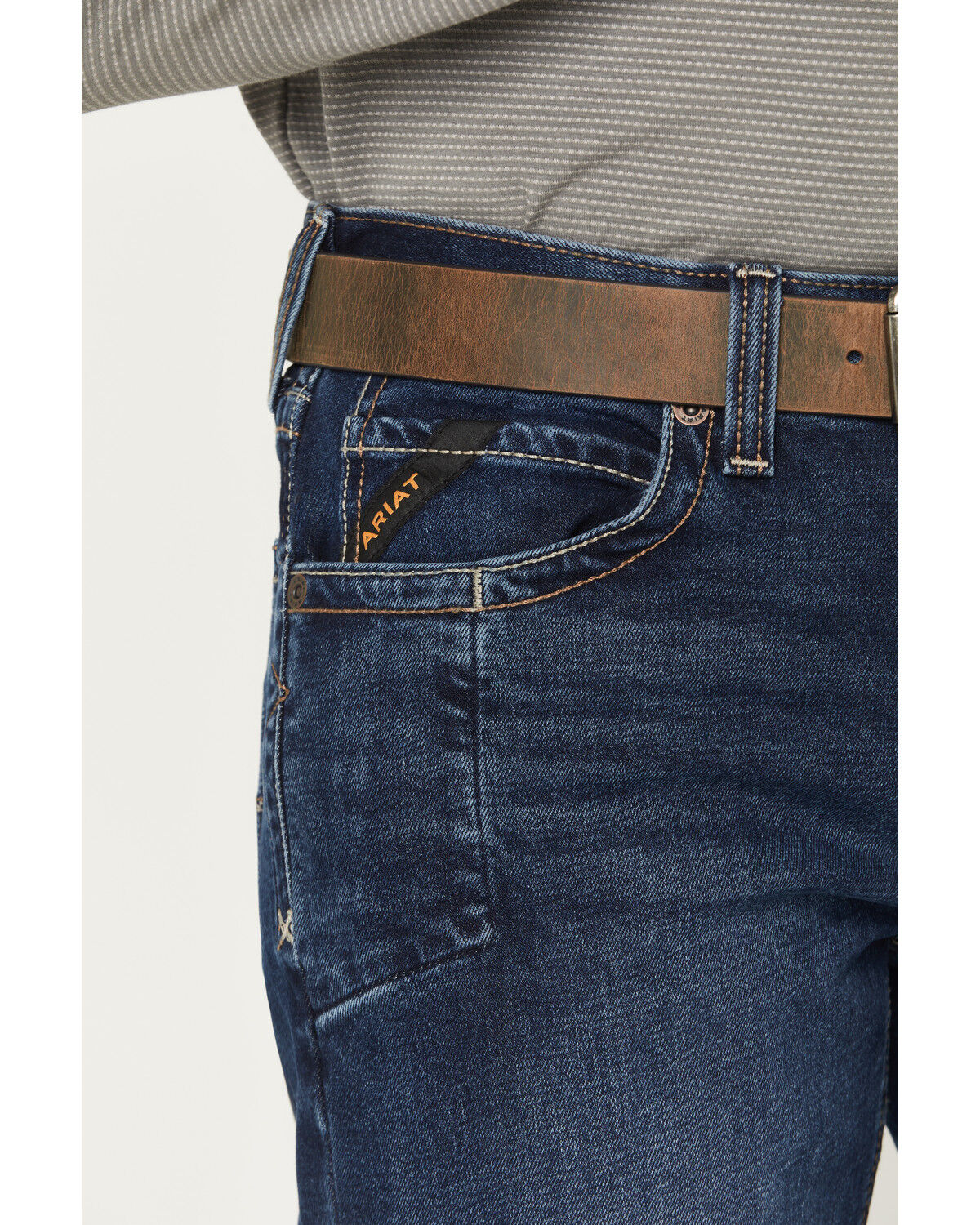 Ariat Men's M4 Rebar Medium Wash Acclimatized Relaxed Bootcut Stretch Denim Jeans