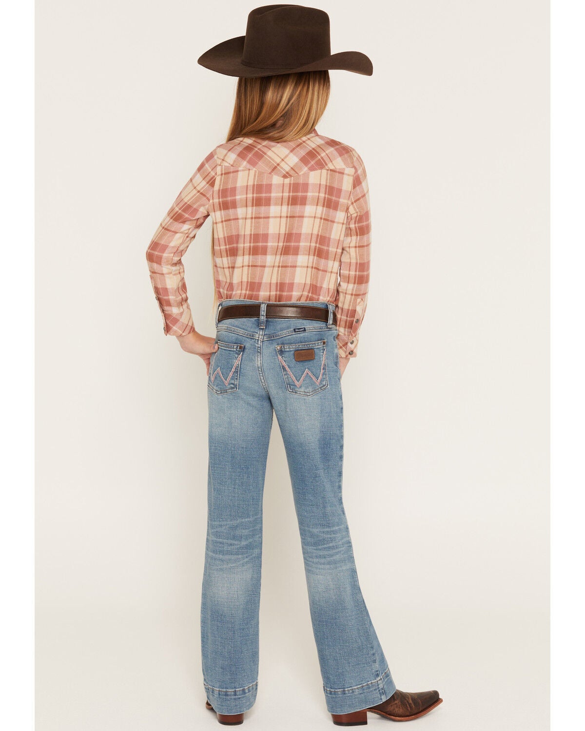 Image #3 - Wrangler Girls' Medium Wash Nala Trouser Stretch Denim Jeans, Medium Wash, hi-res