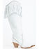 Maggie Women's Trini Fringe Studded Western Boot - Medium Toe , White, hi-res