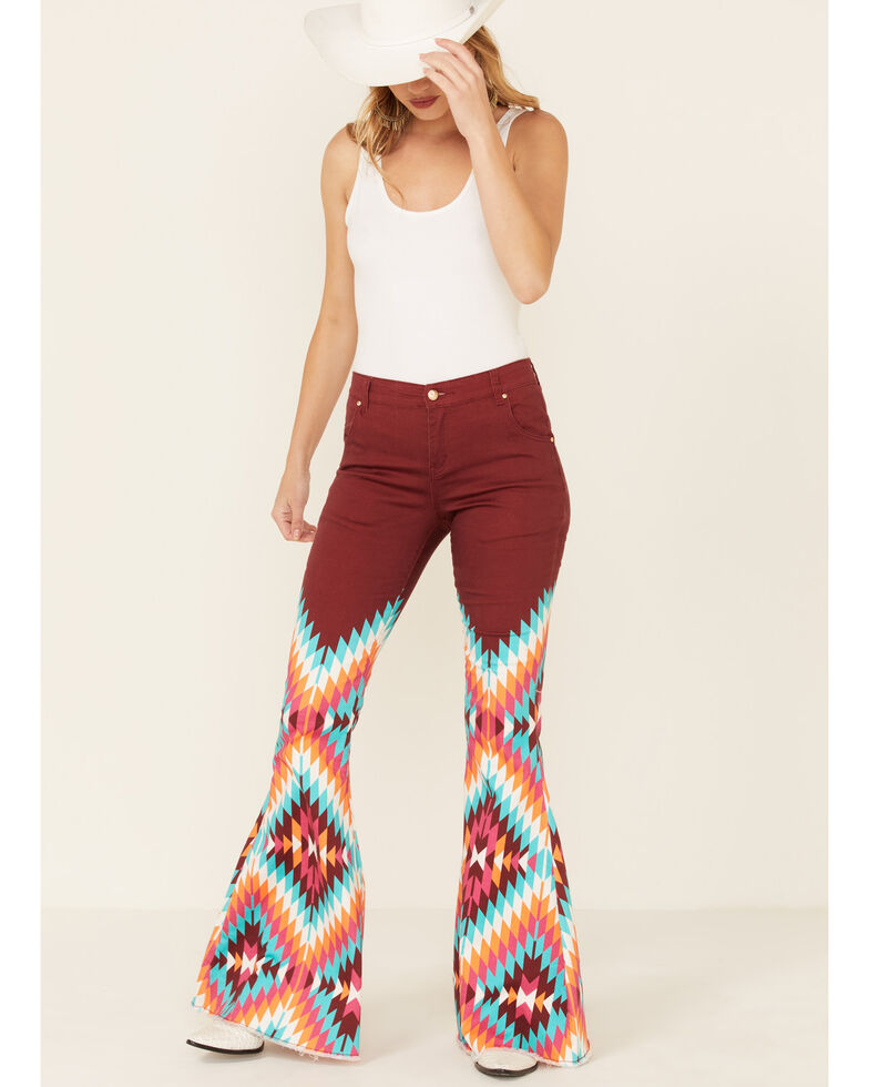 Ranch Dress'n Women's Dakota Aztec Flare Leg Jeans Boot Barn