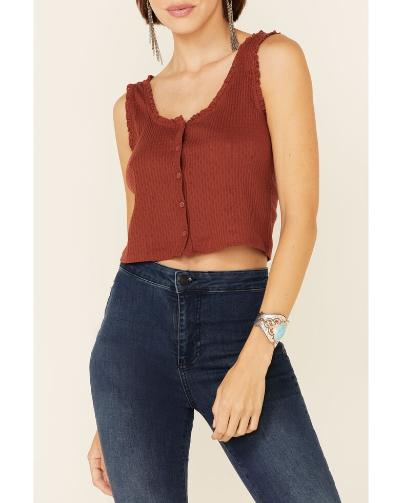 h&m button down crop top