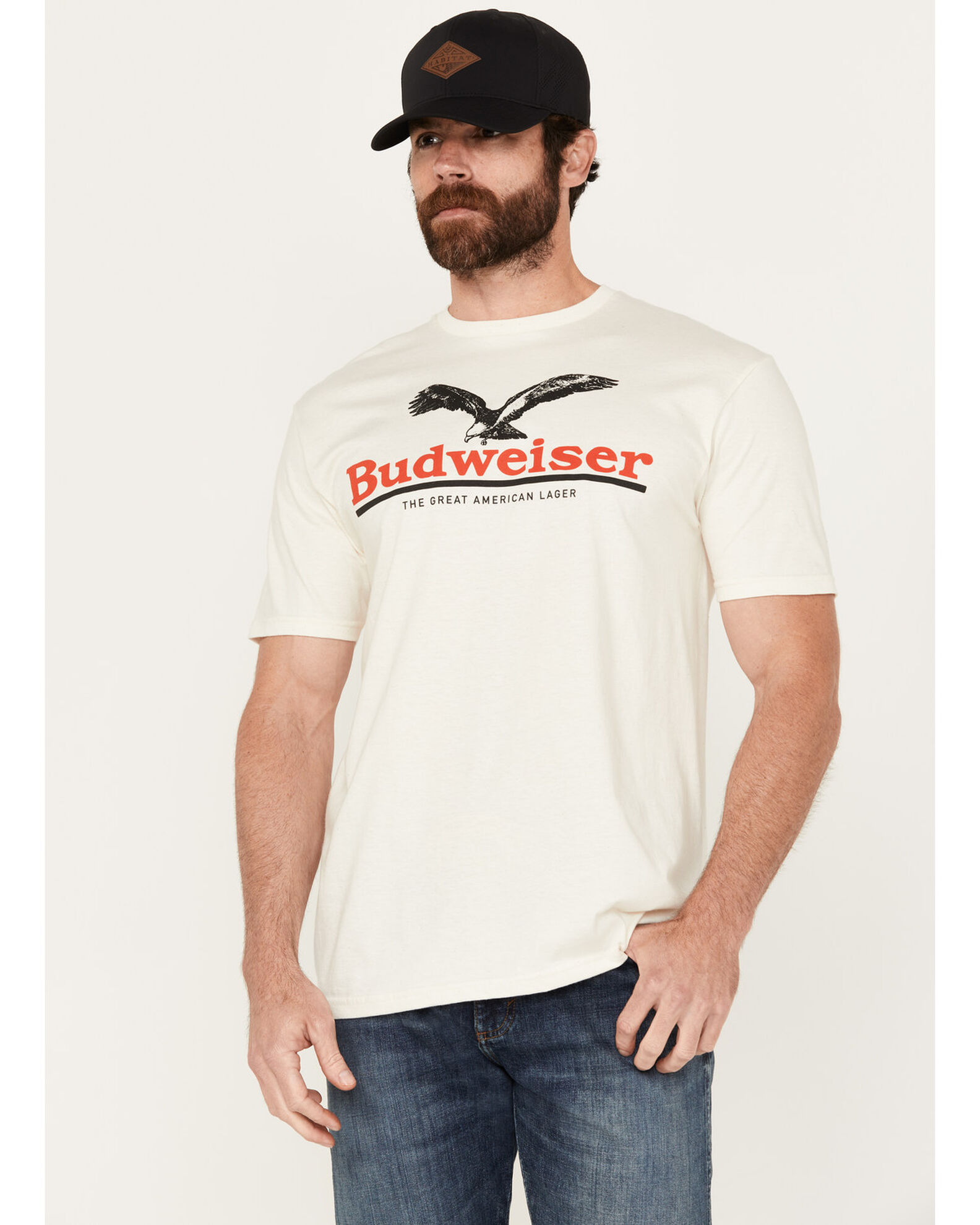 Brew City Beer Gear Men's Budweiser Logo Short Sleeve Graphic T-Shirt