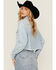 Image #4 - Wrangler Retro Women's Long Sleeve Snap Denim Cropped Western Shirt, Blue, hi-res