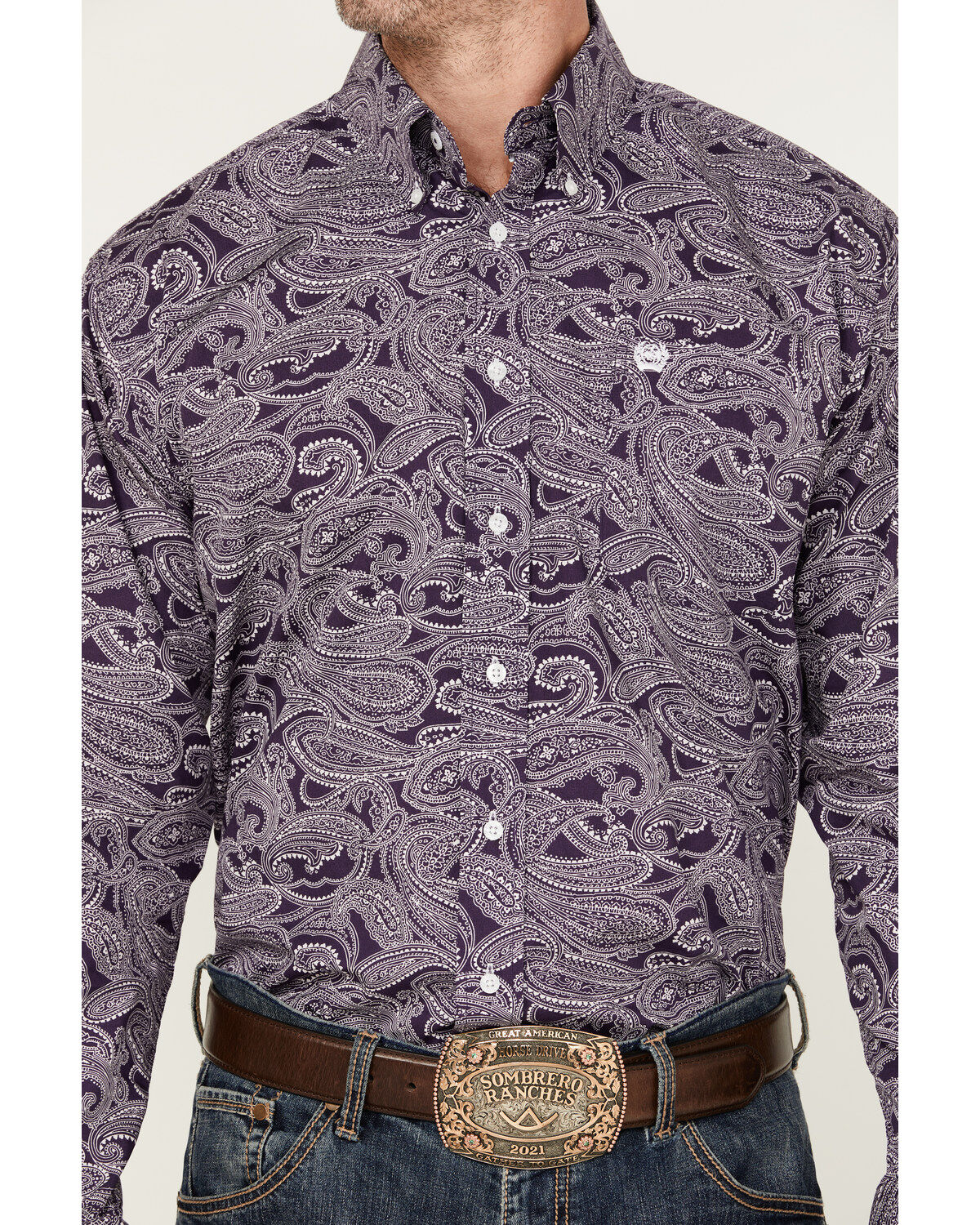 Product Name:  Cinch Men's Paisley Print Long Sleeve Button-Down Western Shirt