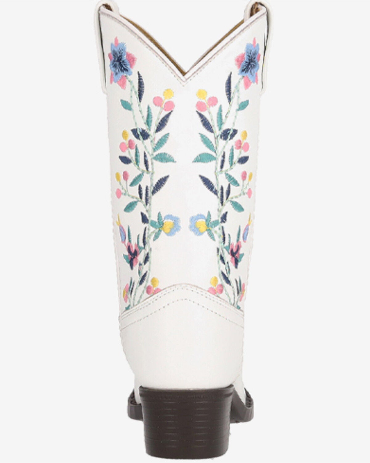 Image #4 - Smoky Mountain Little Girls' Lacey Western Boots - Round Toe, White, hi-res