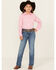 Image #3 - Wrangler Girls' Light Wash Bootcut Stretch Denim Jeans, Blue, hi-res