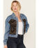 Image #2 - Cleo + Wolf Women's Medium Wash Denim and Blanket Jacket, Medium Wash, hi-res