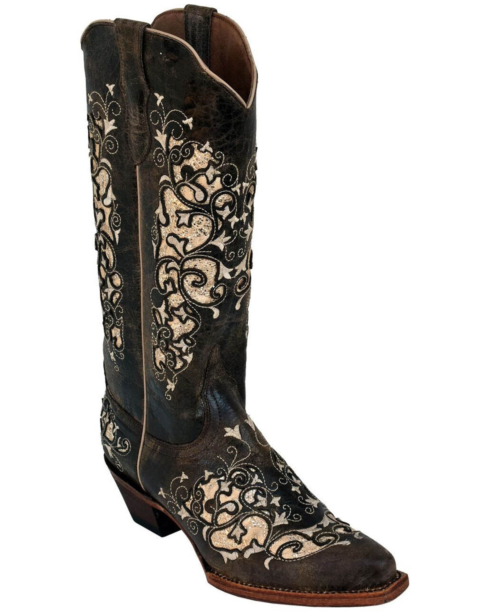 Ferrini Women s Distressed Dazzle Western Boots Square Toe