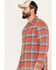 Image #2 - Flag & Anthem Men's Larkspur Long Sleeve Button Down Flannel Shirt, Red, hi-res
