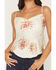Image #3 - Shyanne Women's Floral Print Sleeveless Satin Tank Top, Cream, hi-res