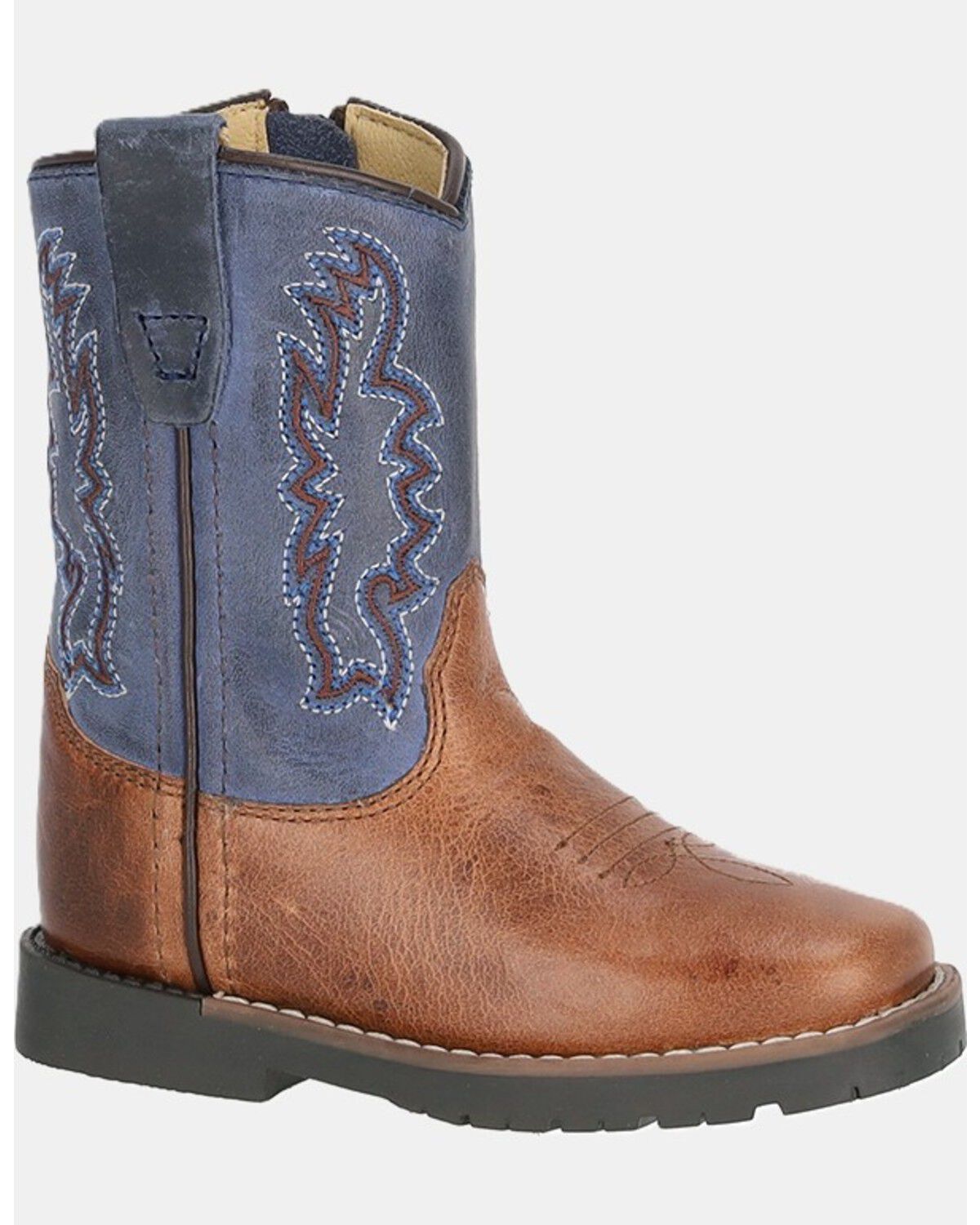 Image #2 - Smoky Mountain Toddler Boys' Autry Western Boots - Broad Square Toe, Navy, hi-res