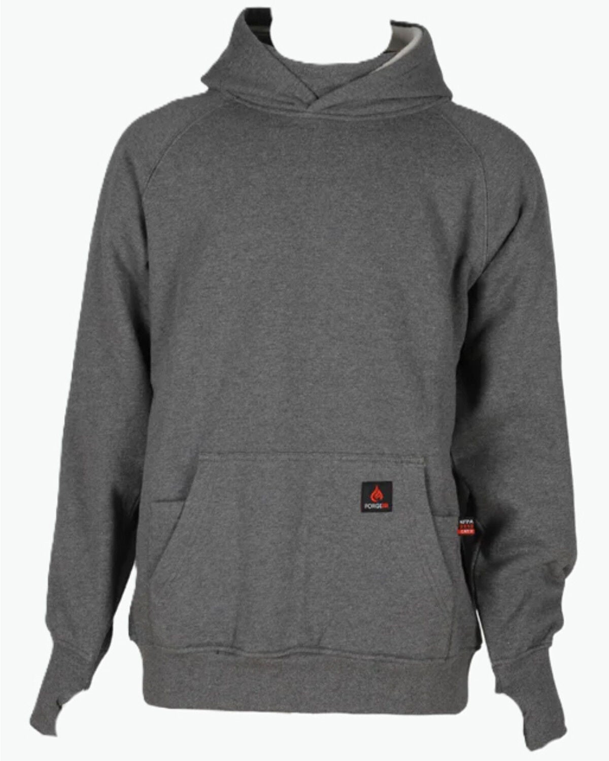 Image #1 - Forge Workwear Men's FR Graphic Hooded Sweatshirt, Charcoal, hi-res