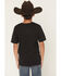 Image #4 - Sable Sky Boys' Howdy Space Cow Short Sleeve Graphic T-Shirt, Black, hi-res