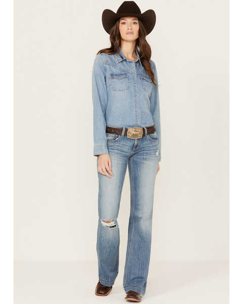Ariat Women's Trouser Mid Rise Jacqueline Philadelphia Jeans, Medium Wash, hi-res