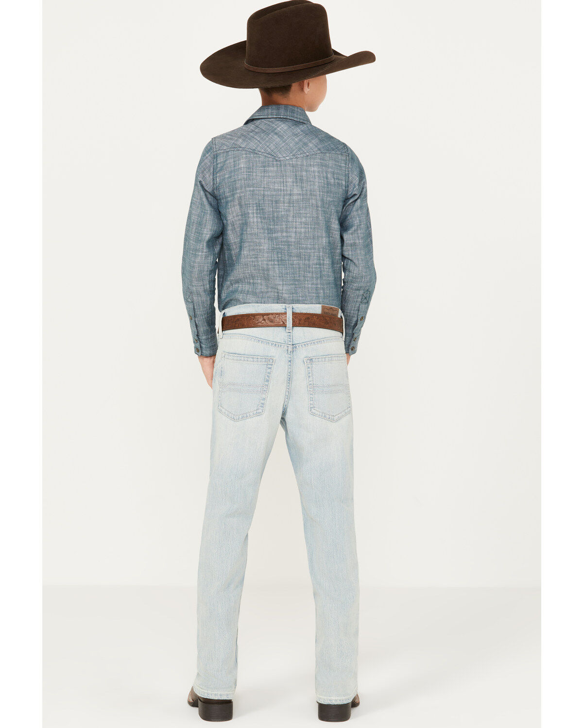 Image #3 - Cody James Boys' Light Wash Pioneer Slim Stretch Bootcut Jeans, Light Wash, hi-res