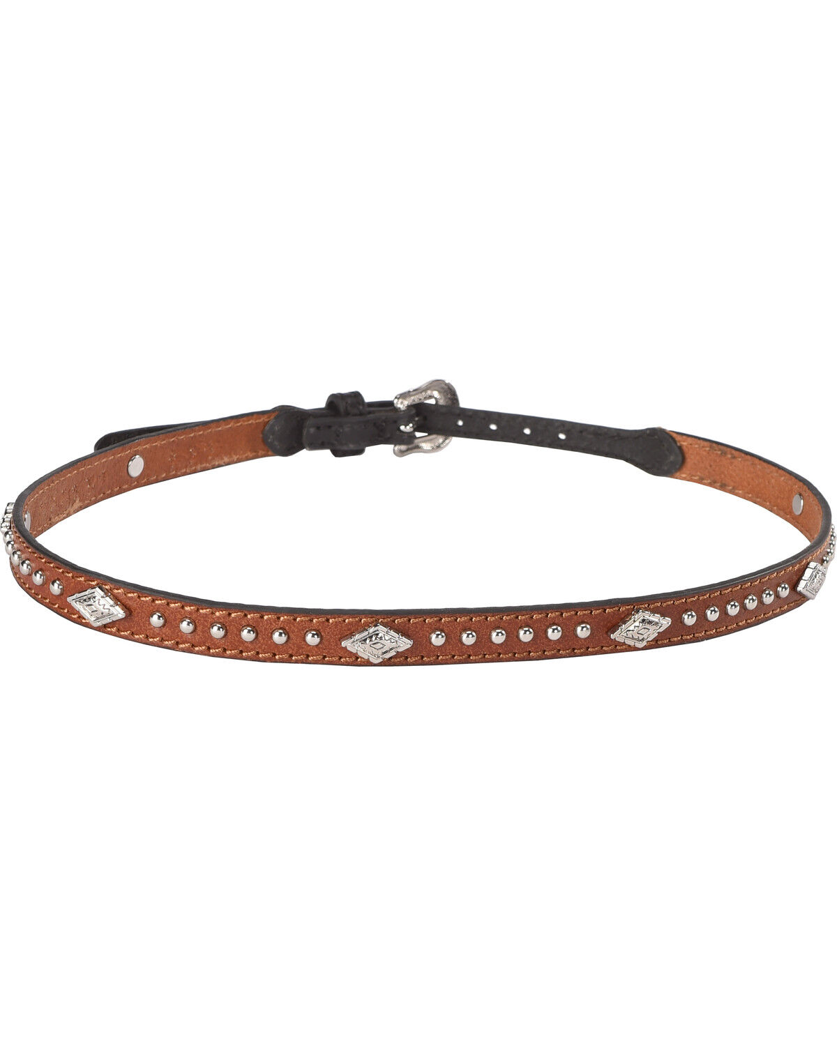 Image #1 - Cody James Silver Studs with Diamond Conchos Hat Band, Tan, hi-res