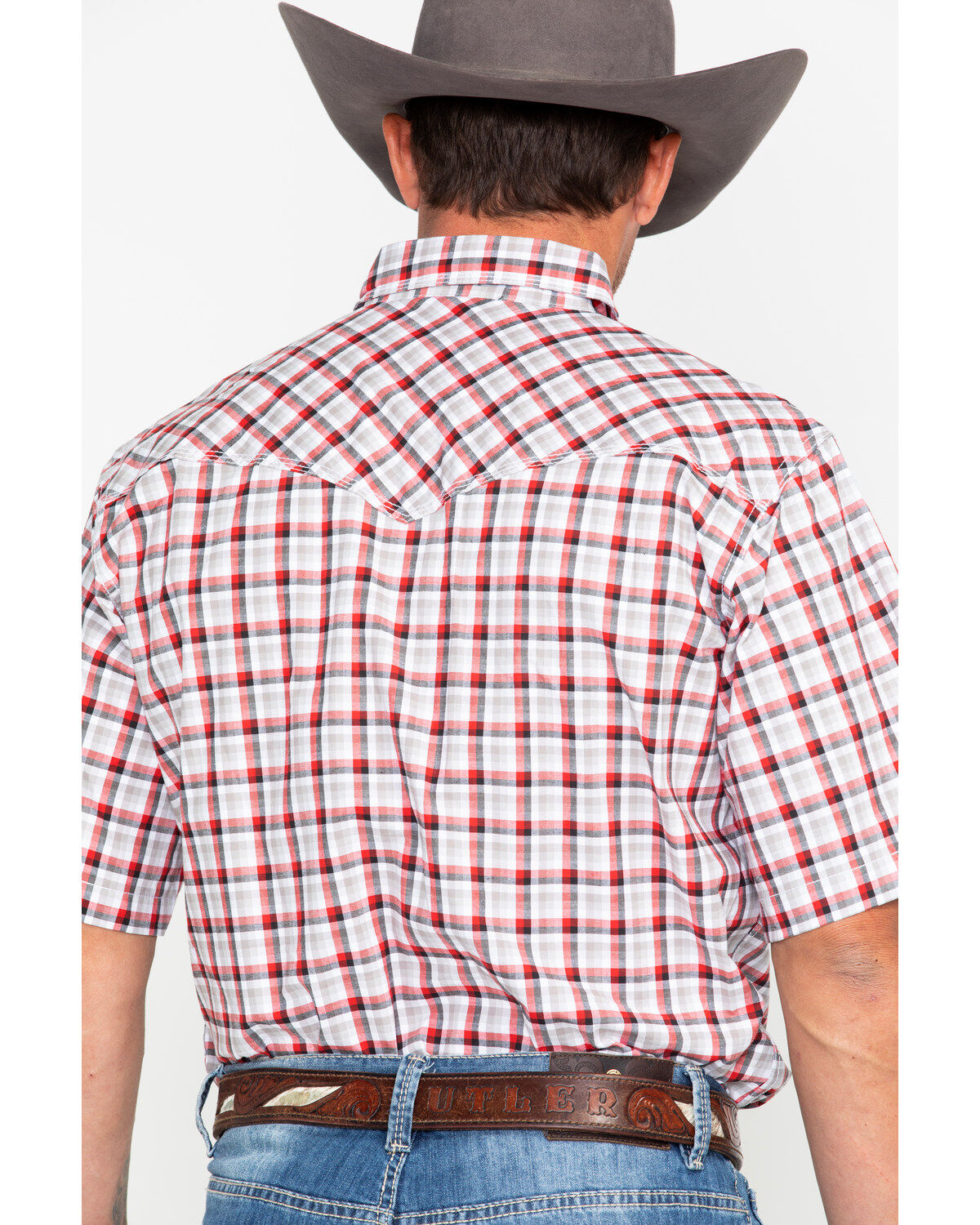 Image #5 - Wrangler 20X Men's Plaid Print Competition Comfort Short Sleeve Snap Western Shirt, , hi-res