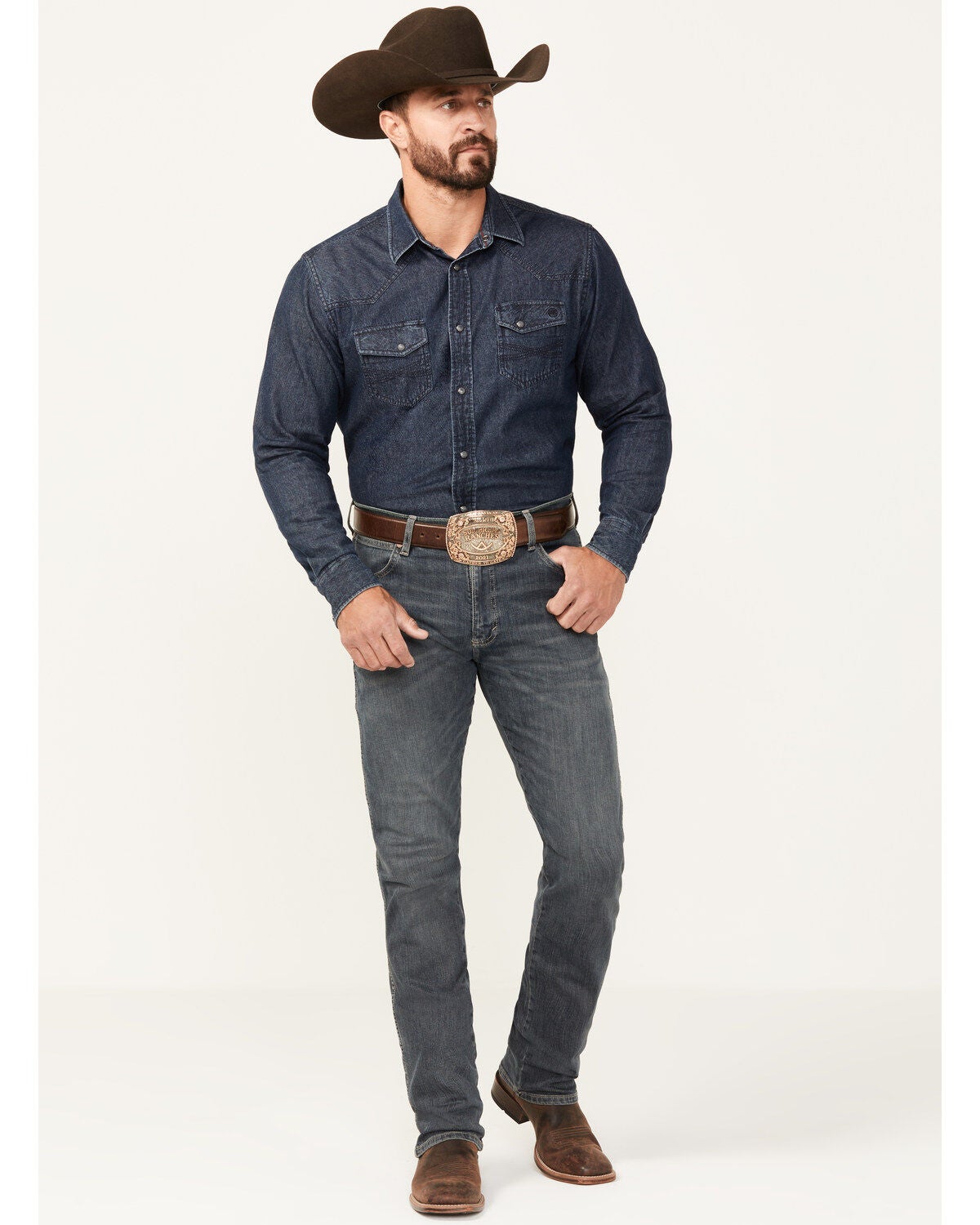 Wrangler Retro Men's Jerome Slim Straight Fit Jeans, Indigo, hi-res