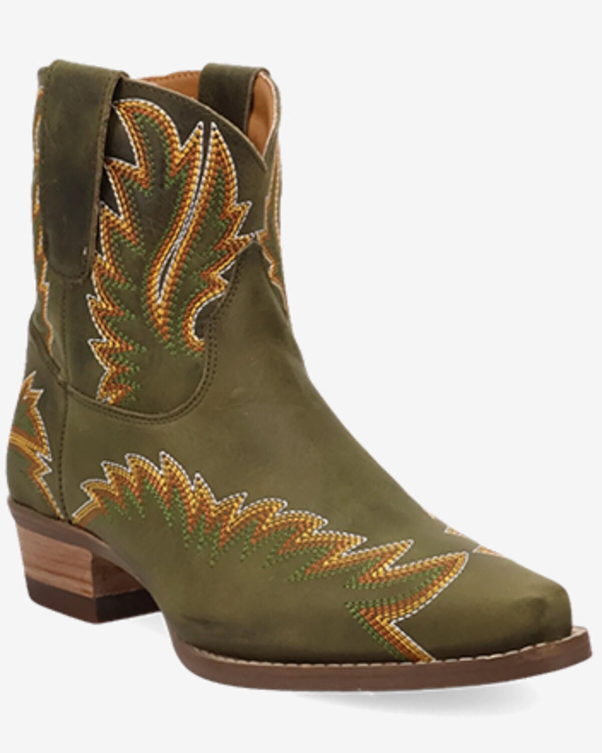 Image #1 - Dingo Women's Laurel Western Booties - Snip Toe, Olive, hi-res