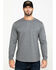 Hawx Men's Logo Long Sleeve Work T-Shirt , Heather Grey, hi-res