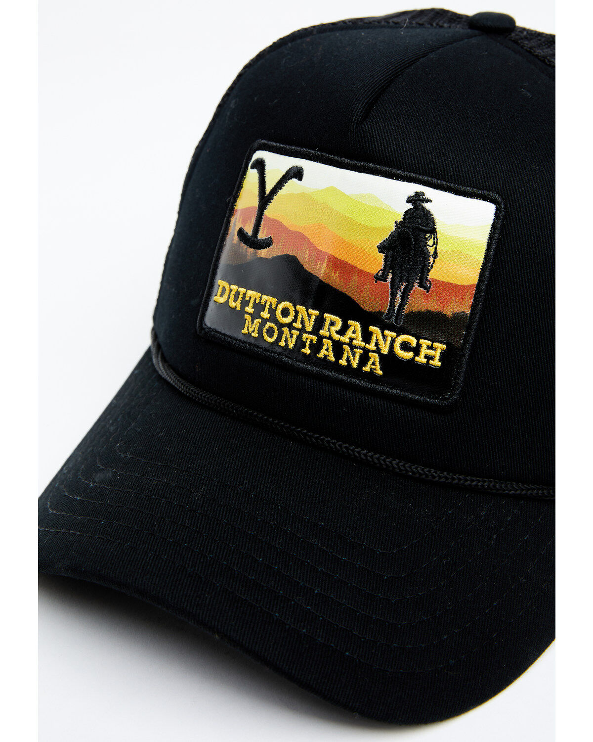 Image #2 - Paramount Network's Yellowstone Men's Dutton Ranch Sunset Range Patch Ball Cap, Black, hi-res