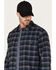 Hawx Men's Checker Long Sleeve Button-Down Flannel Shirt, Dark Blue, hi-res