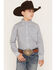 Image #1 - Ariat Boys' Geo Print Long Sleeve Button-Down Western Shirt, White, hi-res