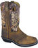 Image #1 - Smoky Mountain Women's Pawnee Camo Western Boots - Square Toe, Brown, hi-res