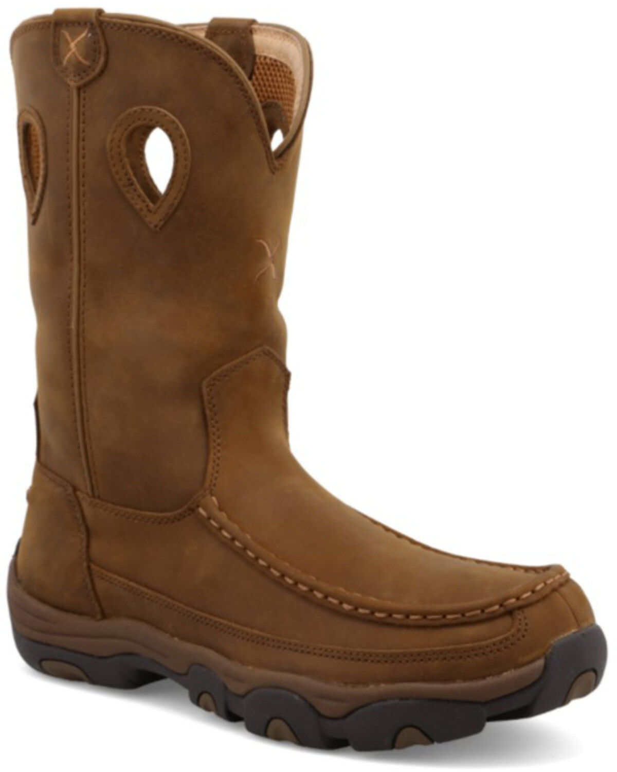 Image #2 - Twisted X Men's Distressed Saddle Hiker Boots, Brown, hi-res